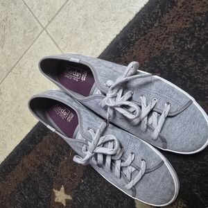 Keds Light Gray Lace-Up Sneakers New